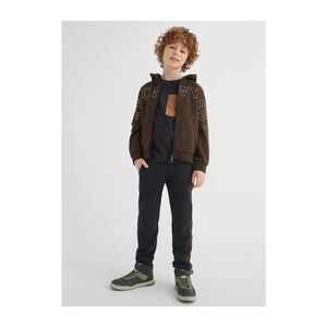 Size 18 Boys Mayoral Chocolate Brown and Midnight Black Kids Jogger Set